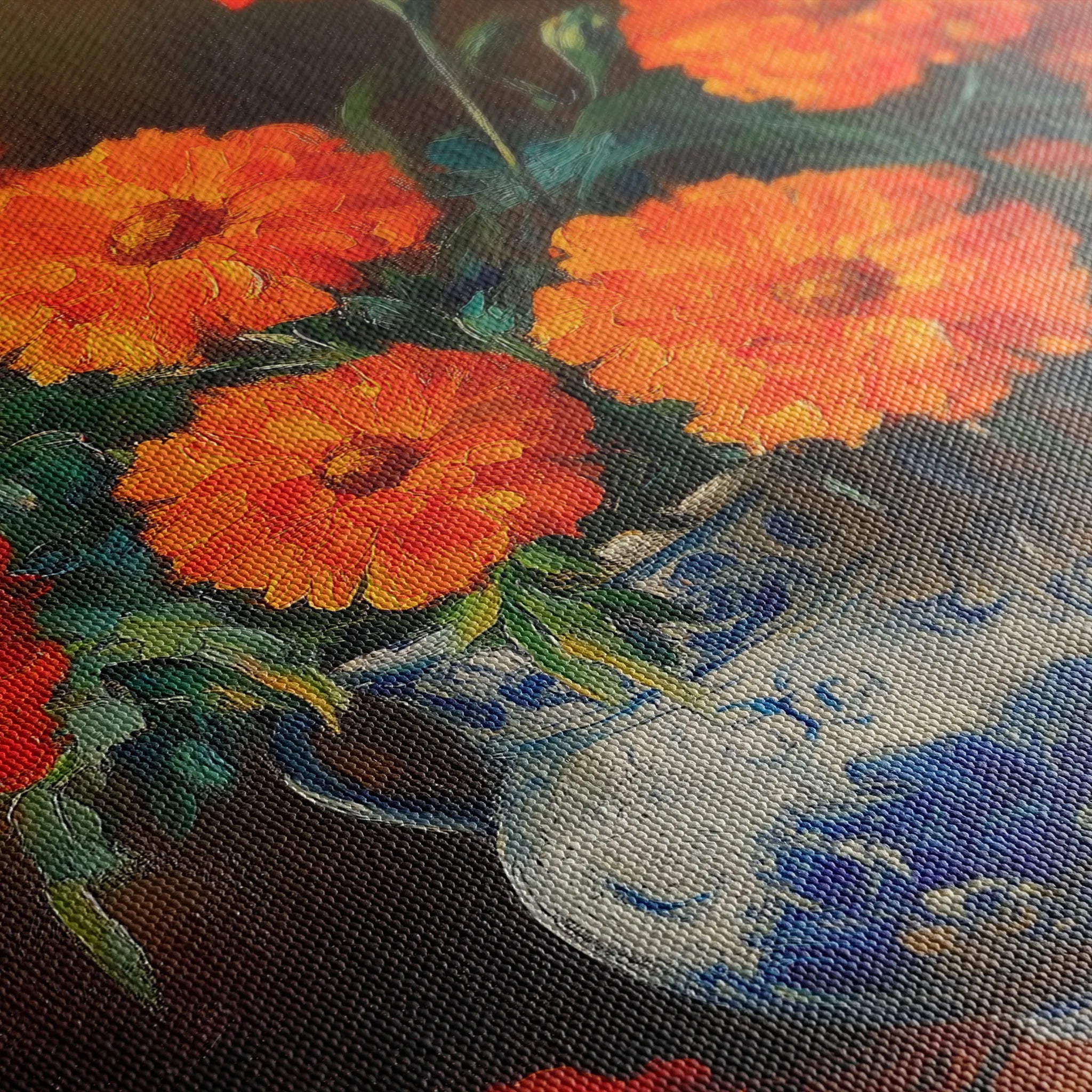 Floral 1090 Canvas Art 18" x 24" / 45 x 60 cm / Black