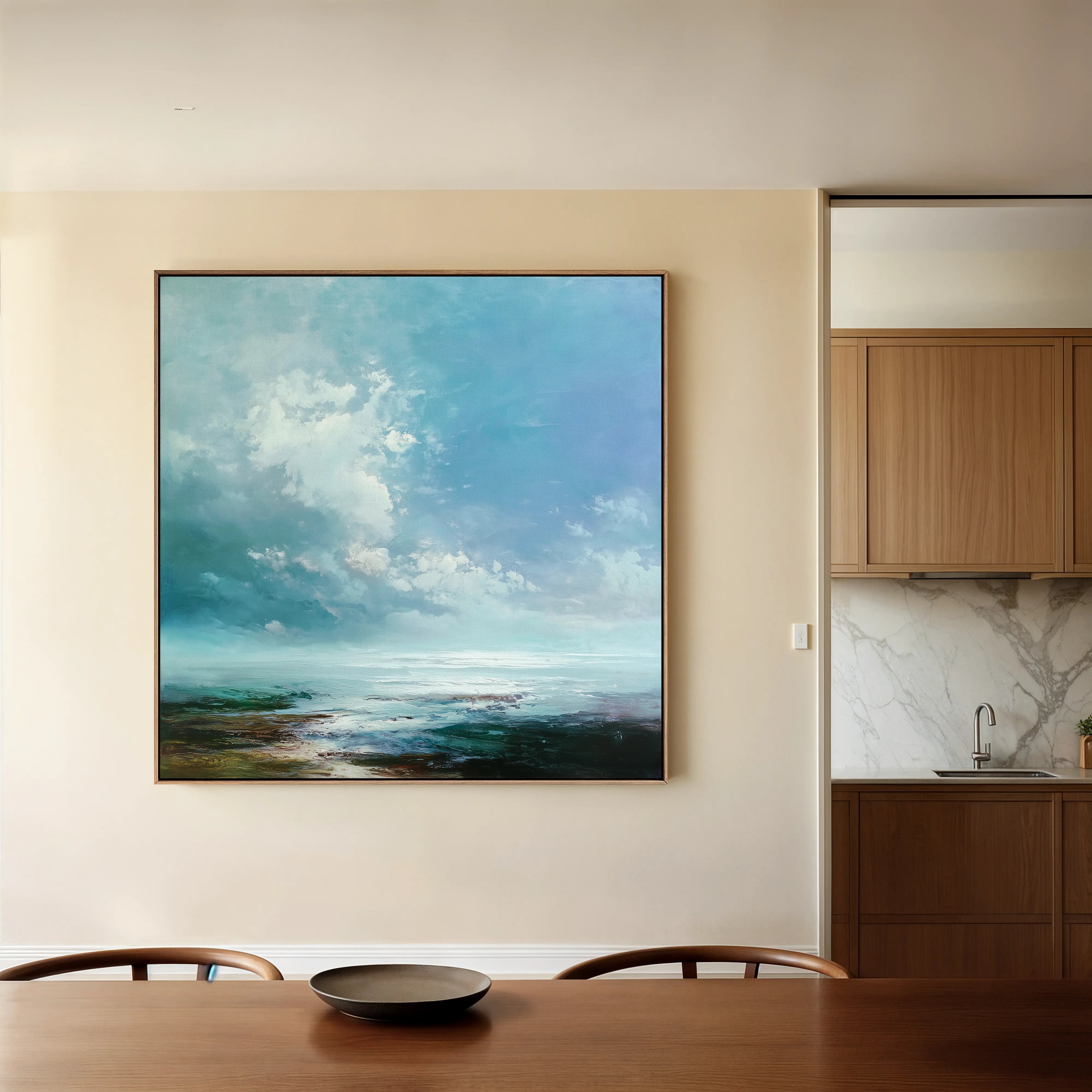 Abstract 1091 Canvas Art 16" x 16" / 40 x 40 cm / Black