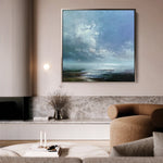 Abstract 1091 Canvas Art 16" x 16" / 40 x 40 cm / Black
