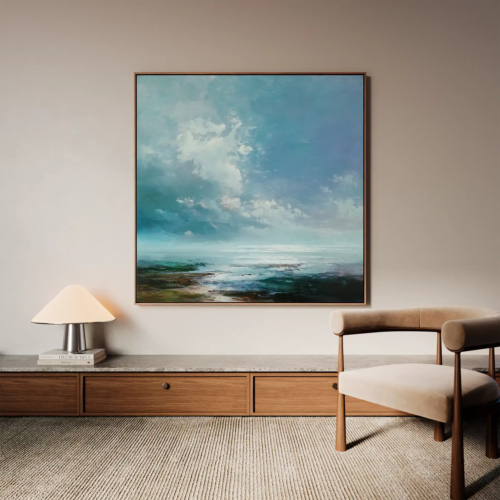 Abstract 1091 Canvas Art 60 x 60 cm / Black