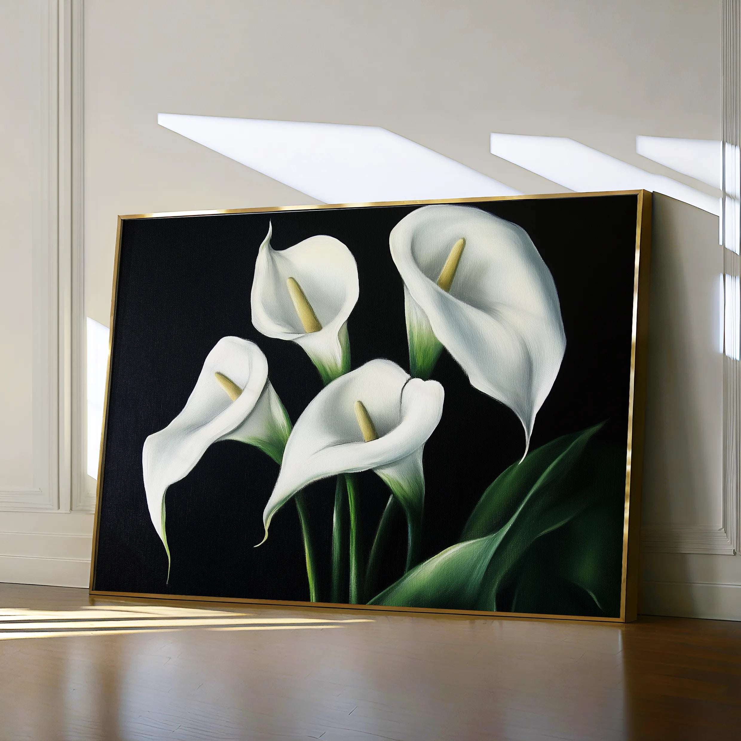 Floral 1091 Canvas Art 18" x 24" / 45 x 60 cm / Black