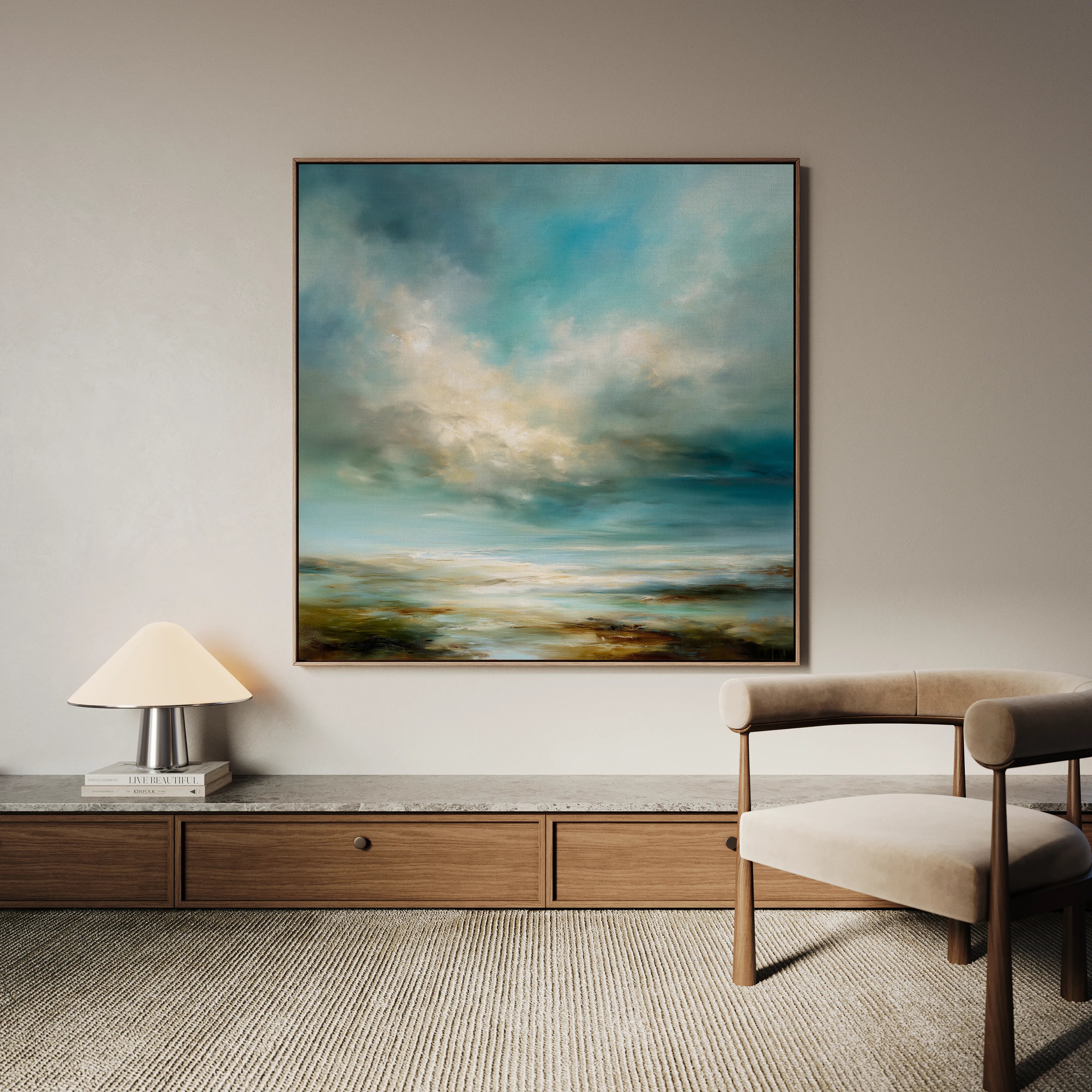 Abstract 1092 Canvas Art 16" x 16" / 40 x 40 cm / Black