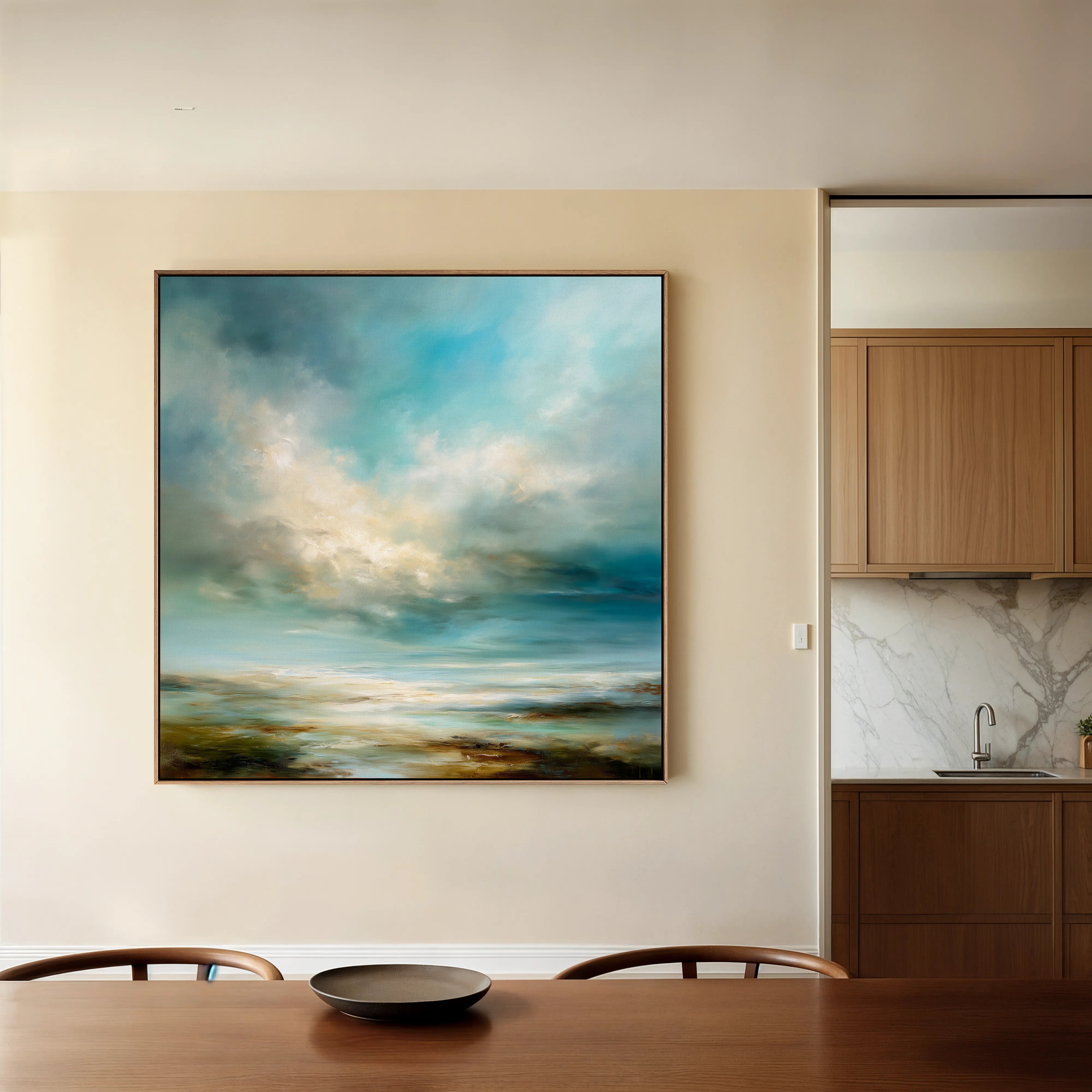 Abstract 1092 Canvas Art 16" x 16" / 40 x 40 cm / Black