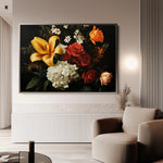 Floral 1092 Canvas Art 18" x 24" / 45 x 60 cm / Black