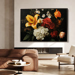 Floral 1092 Canvas Art 18" x 24" / 45 x 60 cm / Black