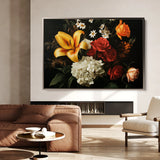 Floral 1092 Canvas Art 18" x 24" / 45 x 60 cm / Black