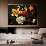 Floral 1092 Canvas Art 18" x 24" / 45 x 60 cm / Black