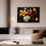 Floral 1092 Canvas Art 18" x 24" / 45 x 60 cm / Black