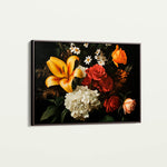 Floral 1092 Canvas Art 18" x 24" / 45 x 60 cm / Black
