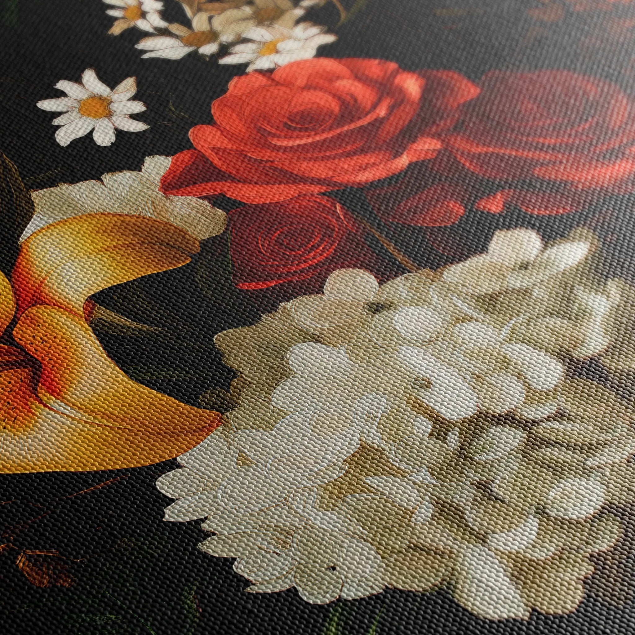 Floral 1092 Canvas Art 18" x 24" / 45 x 60 cm / Black