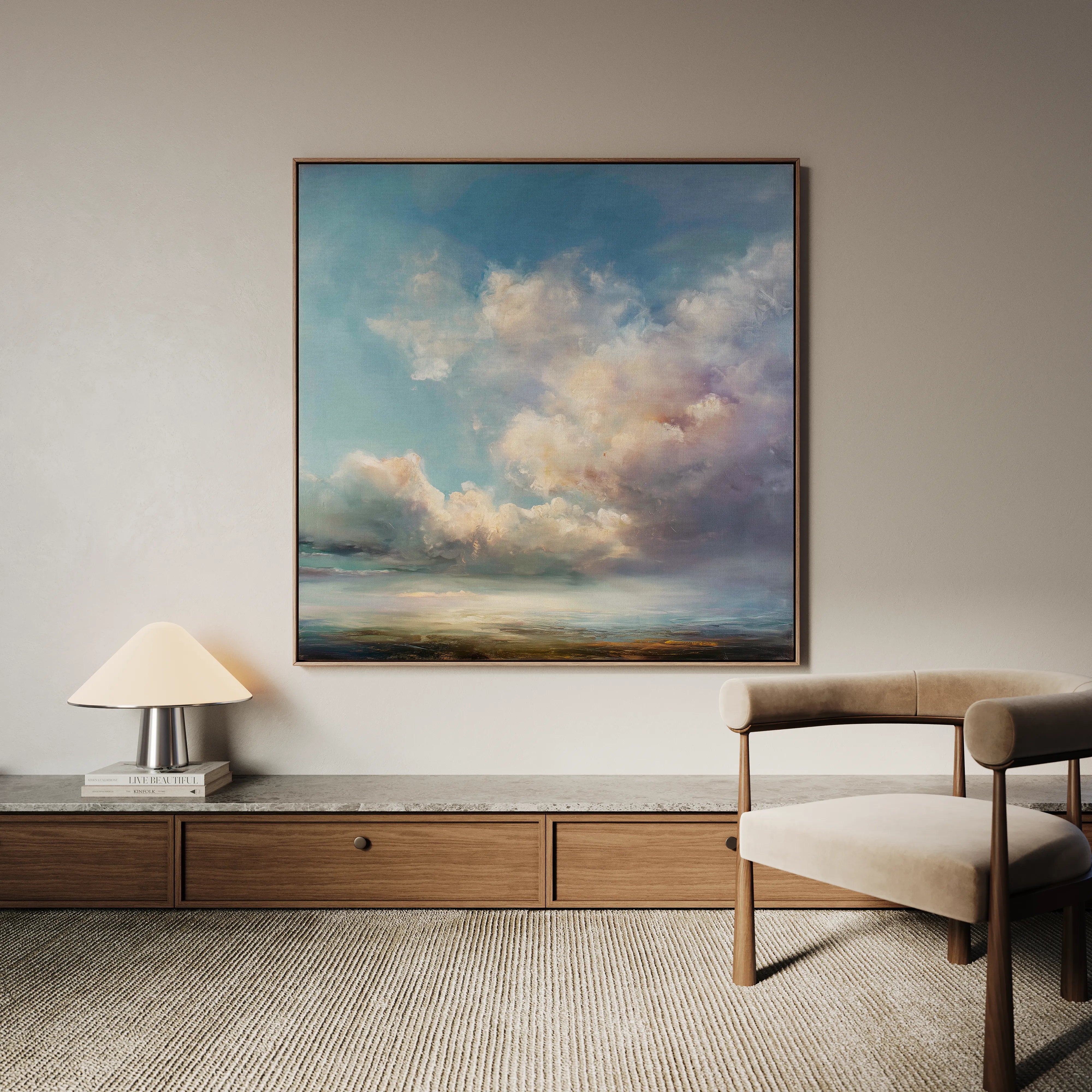 Abstract 1093 Canvas Art 16" x 16" / 40 x 40 cm / Black