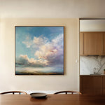 Abstract 1093 Canvas Art 16" x 16" / 40 x 40 cm / Black