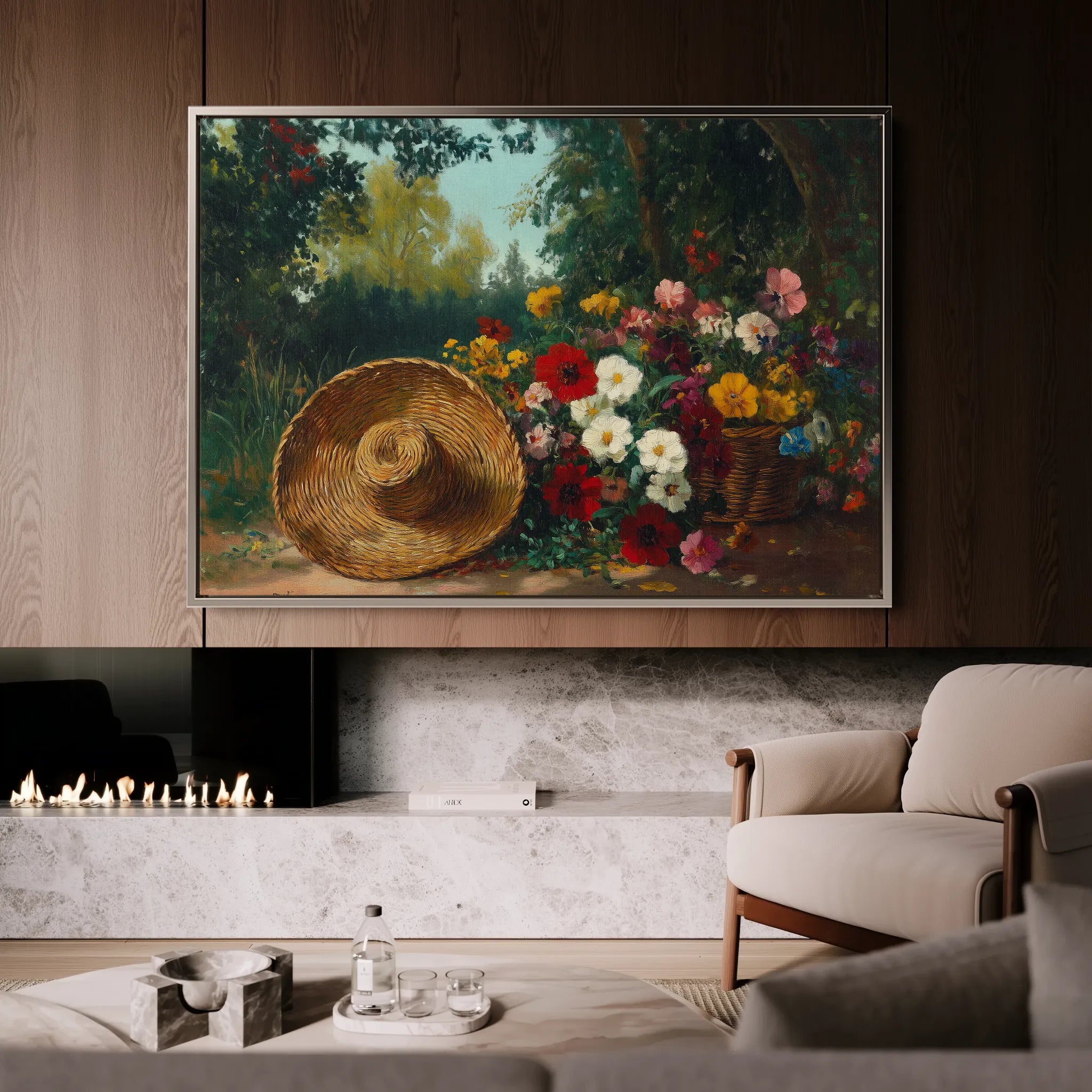 Floral 1093 Canvas Art 18" x 24" / 45 x 60 cm / Black
