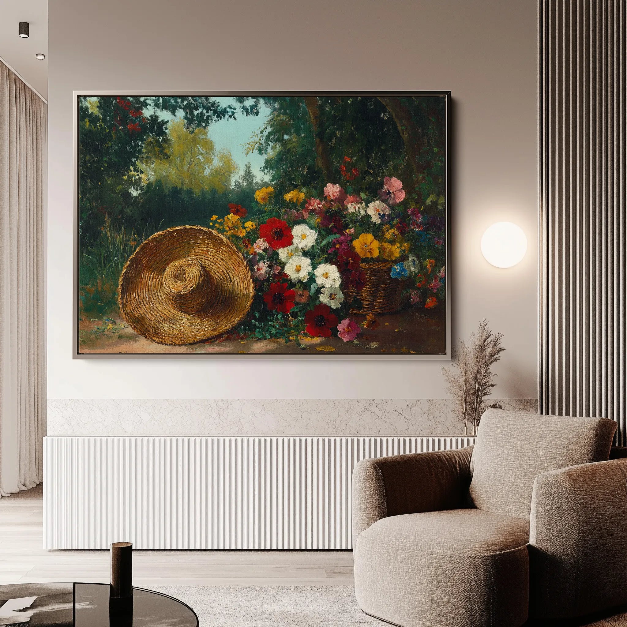 Floral 1093 Canvas Art 18" x 24" / 45 x 60 cm / Black