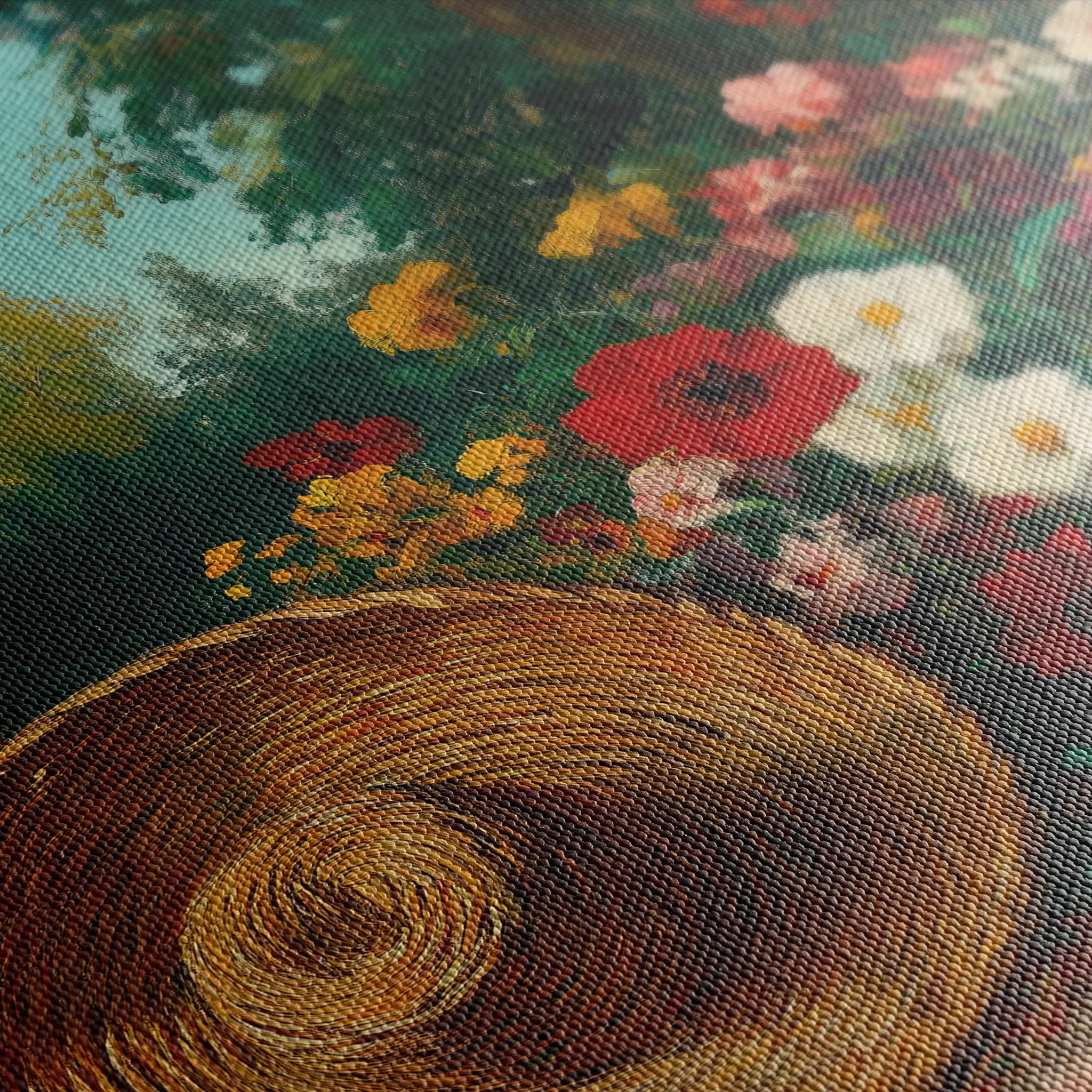 Floral 1093 Canvas Art 18" x 24" / 45 x 60 cm / Black