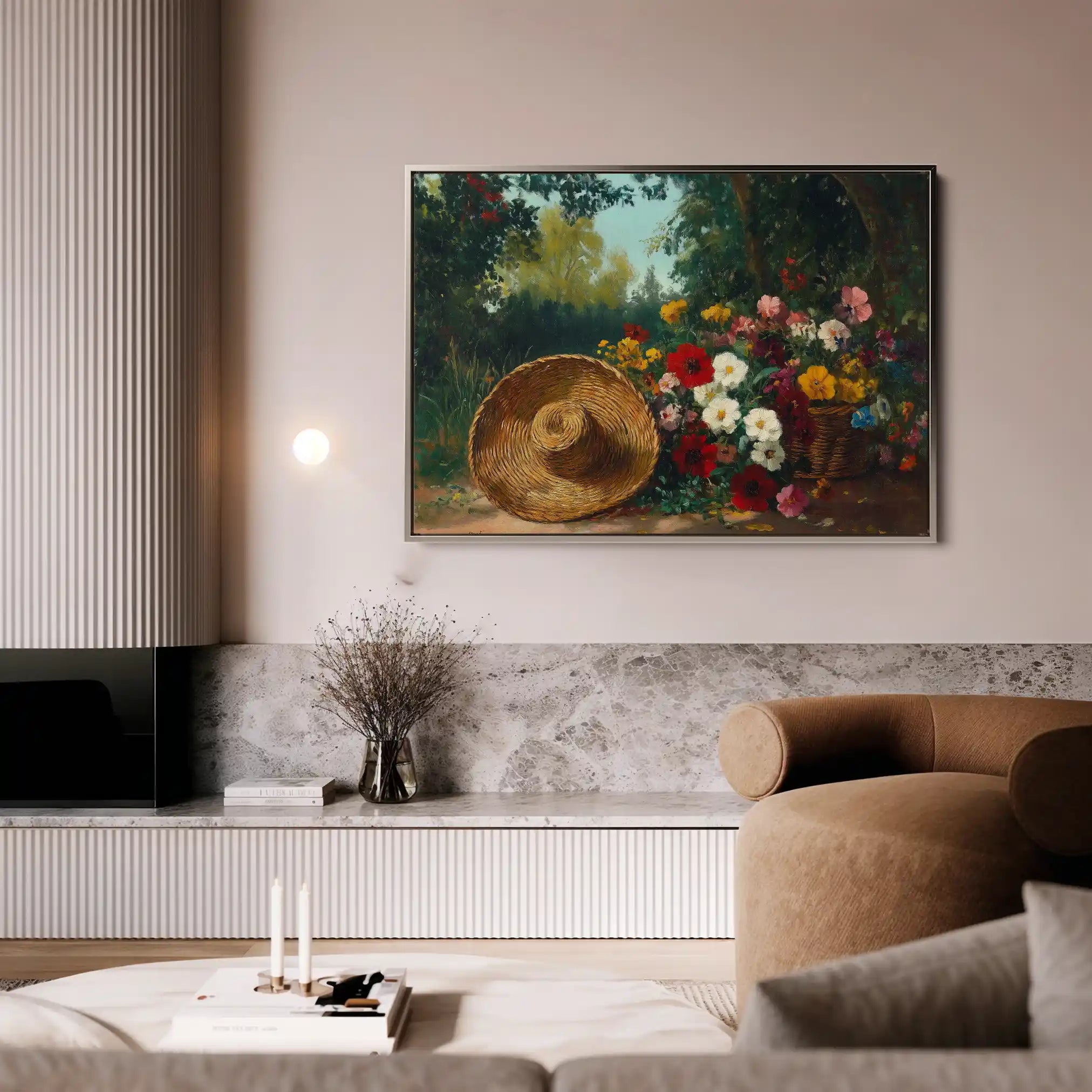 Floral 1093 Canvas Art 60 x 40 cm / Black