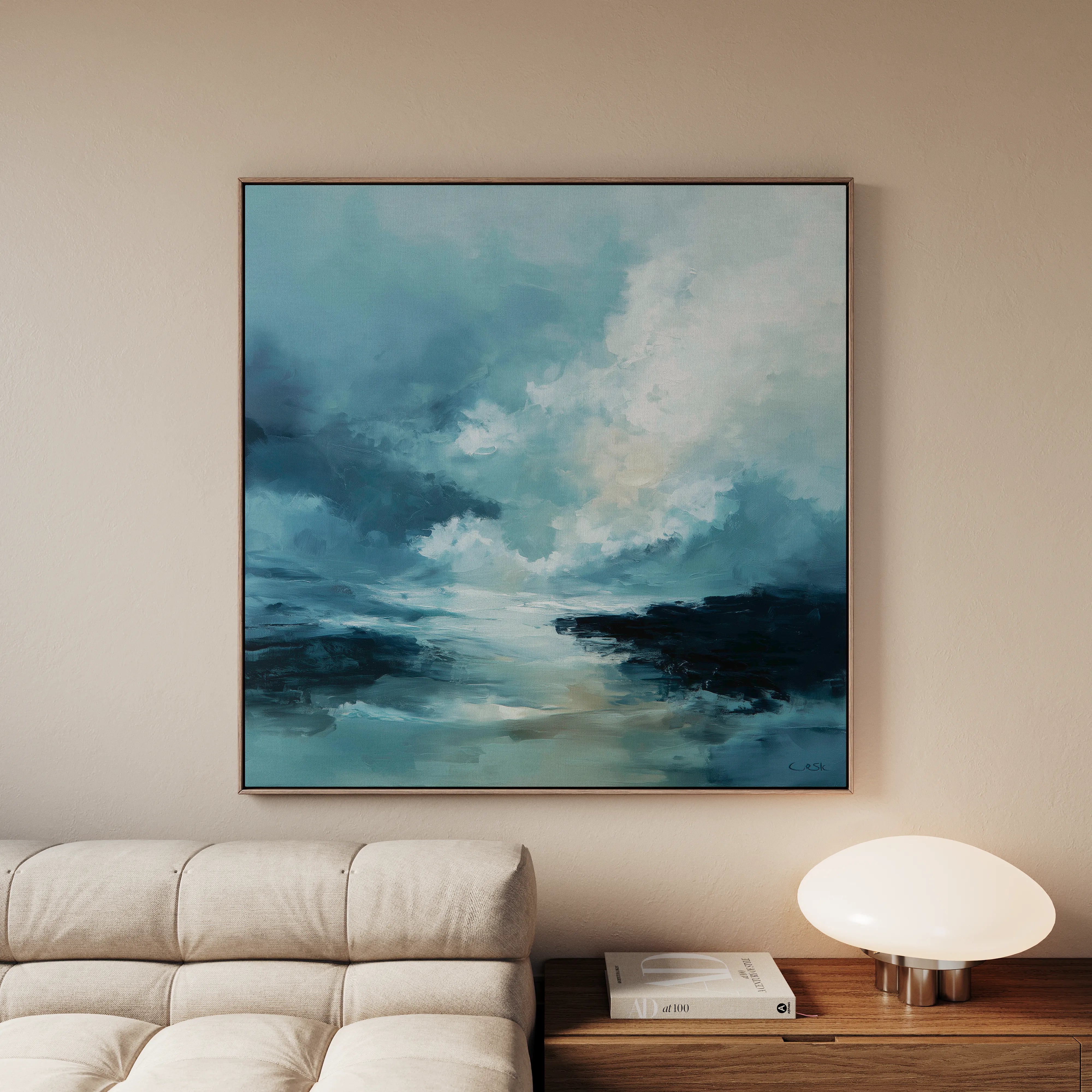 Abstract 1094 Canvas Art 16" x 16" / 40 x 40 cm / Black