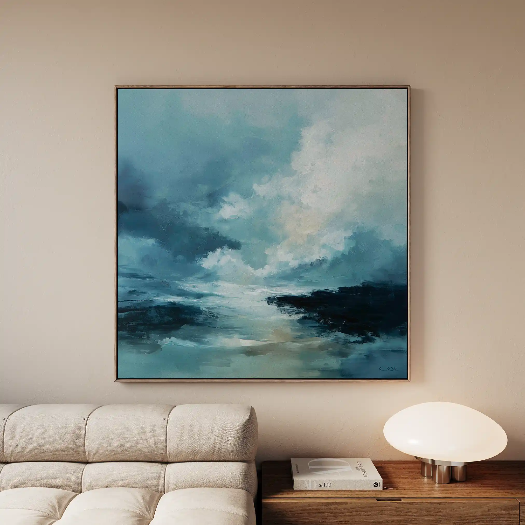 Abstract 1094 Canvas Art 60 x 60 cm / Black