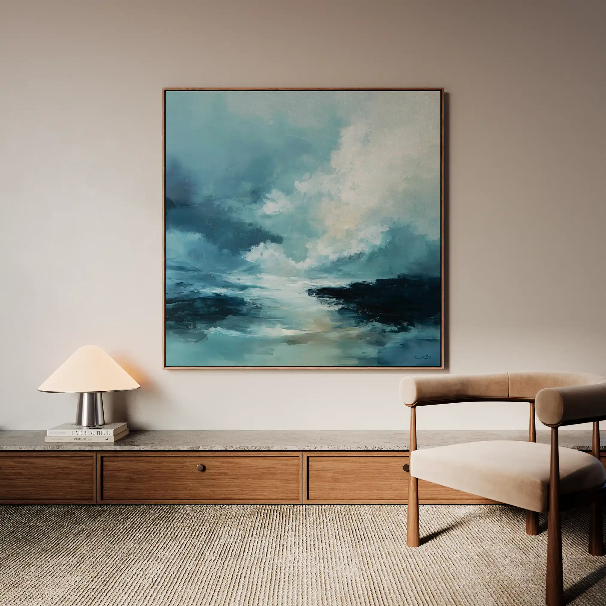 Abstract 1094 Canvas Art 60 x 60 cm / Black