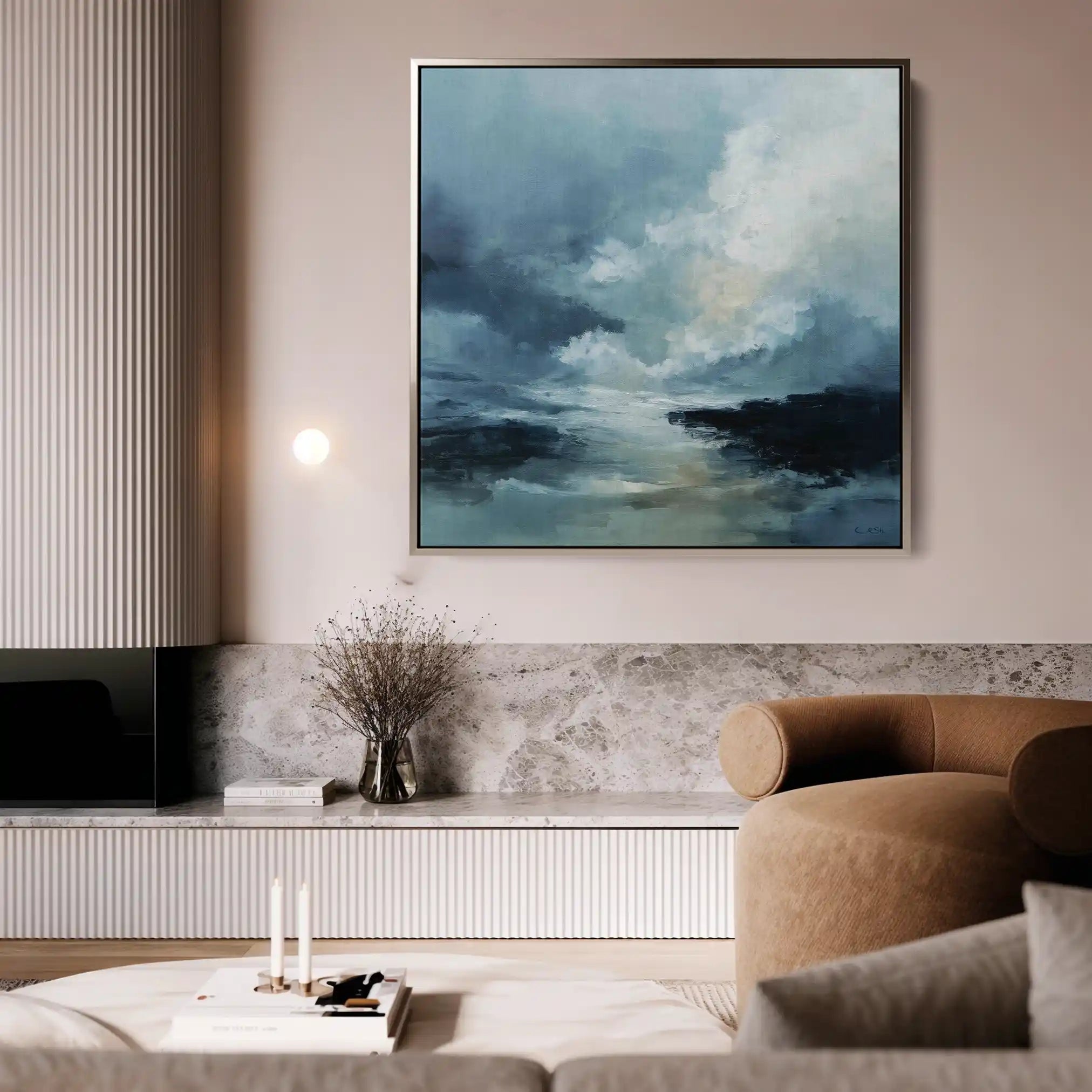 Abstract 1094 Canvas Art 60 x 60 cm / Black