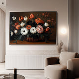 Floral 1094 Canvas Art 18" x 24" / 45 x 60 cm / Black