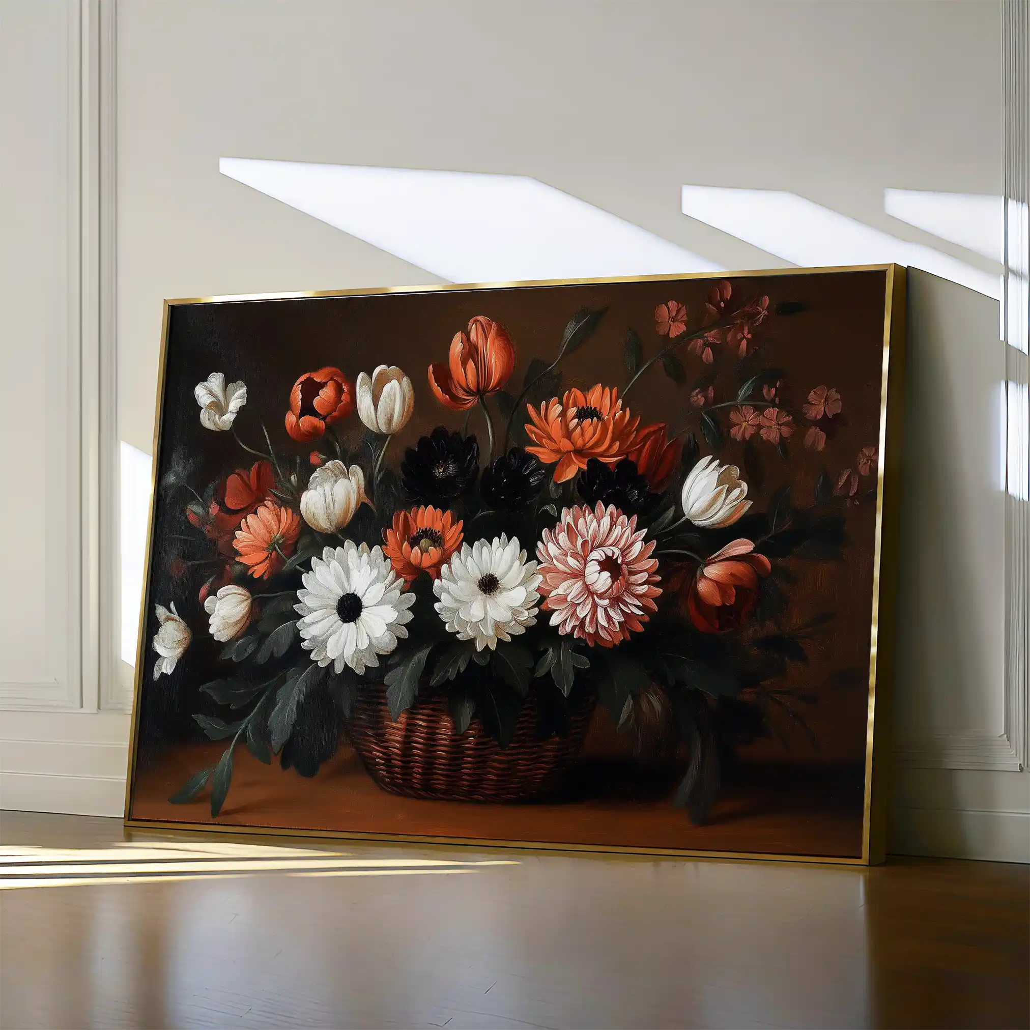 Floral 1094 Canvas Art 60 x 40 cm / Black