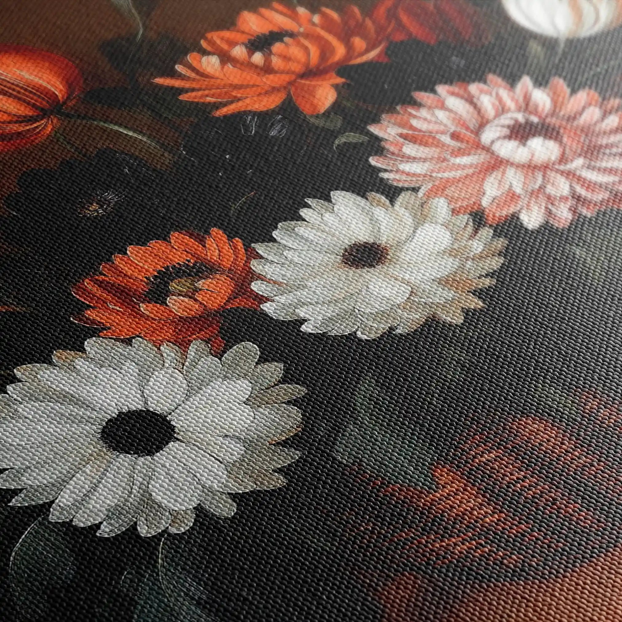Floral 1094 Canvas Art 60 x 40 cm / Black