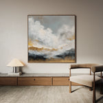 Abstract 1095 Canvas Art 16" x 16" / 40 x 40 cm / Black