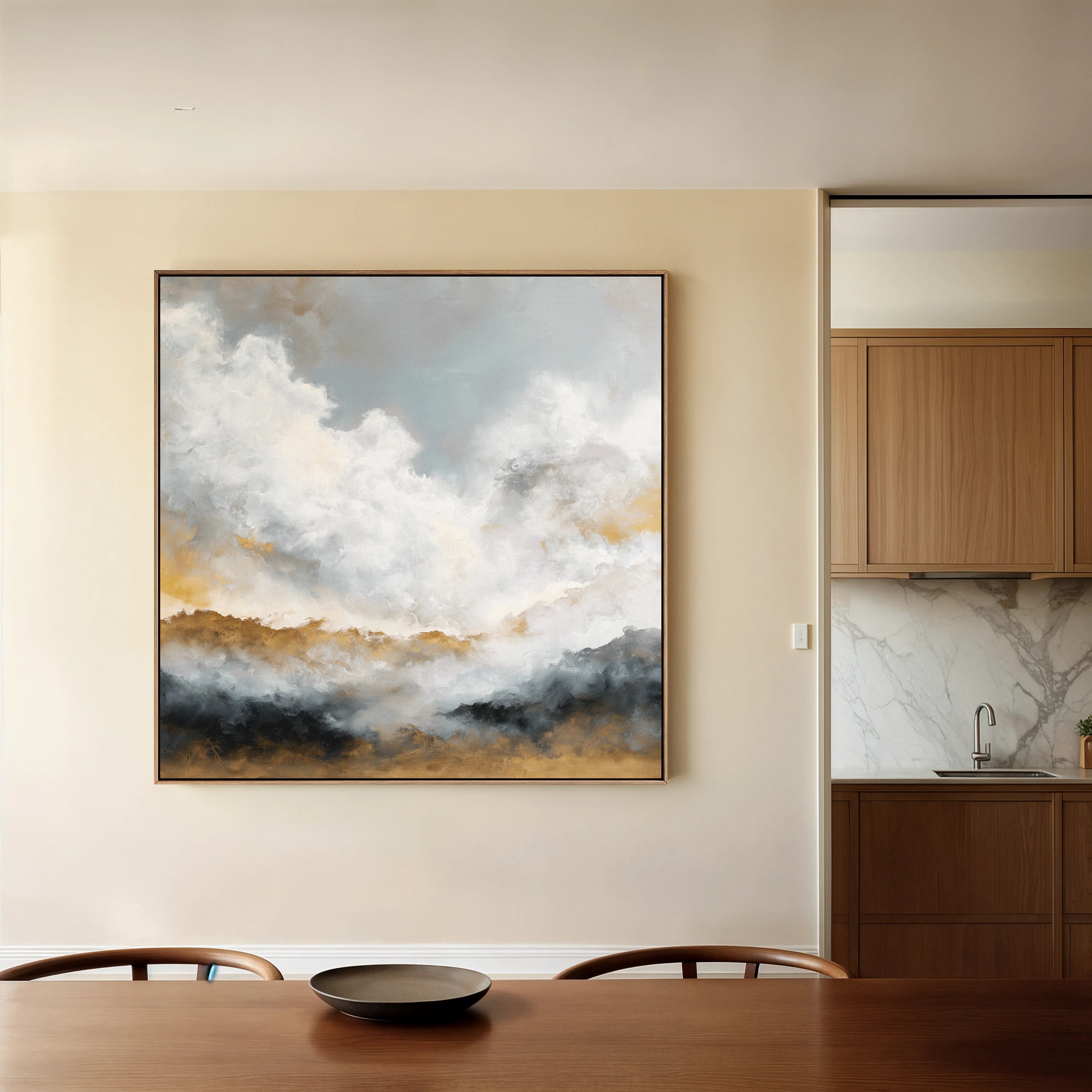 Abstract 1095 Canvas Art 16" x 16" / 40 x 40 cm / Black