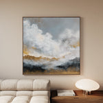 Abstract 1095 Canvas Art 16" x 16" / 40 x 40 cm / Black