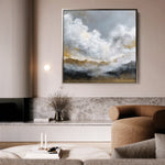 Abstract 1095 Canvas Art 16" x 16" / 40 x 40 cm / Black