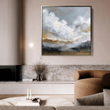 Abstract 1095 Canvas Art 16" x 16" / 40 x 40 cm / Black
