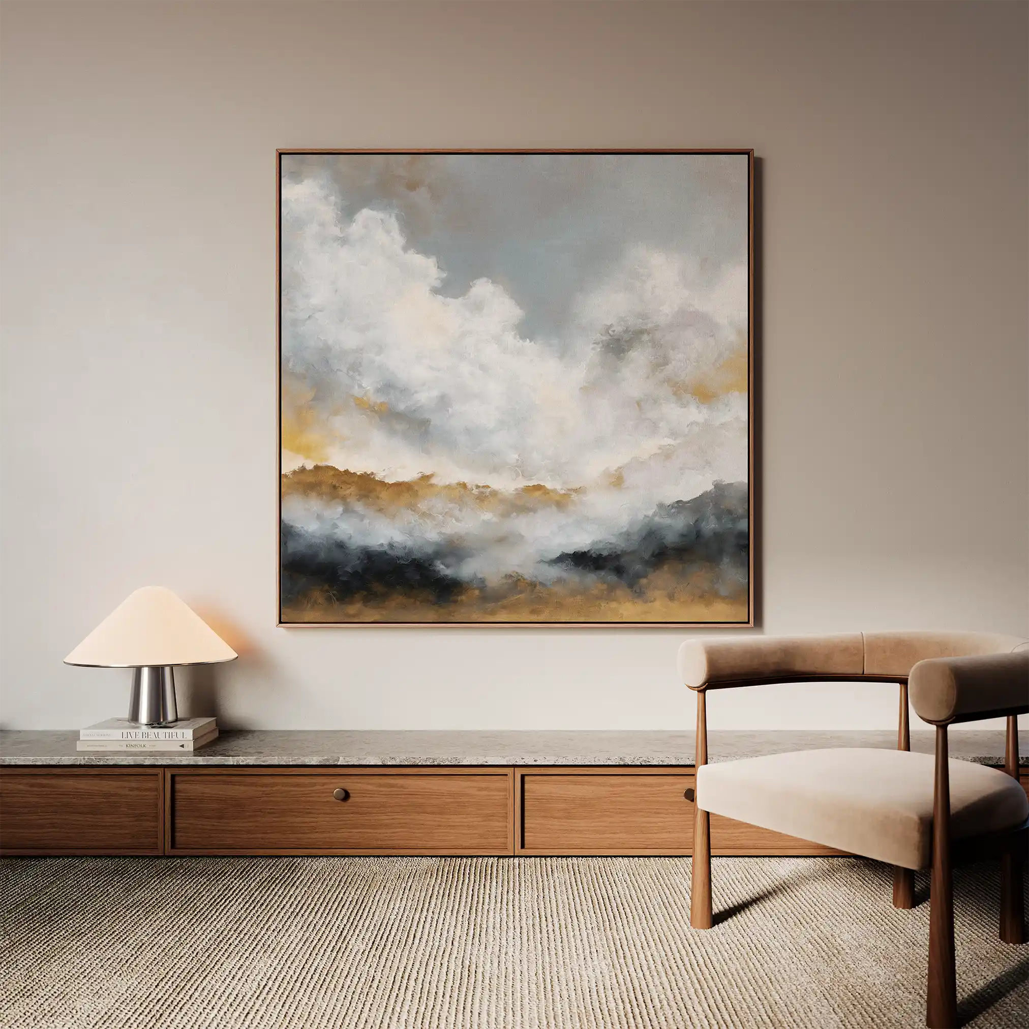 Abstract 1095 Canvas Art 60 x 60 cm / Black