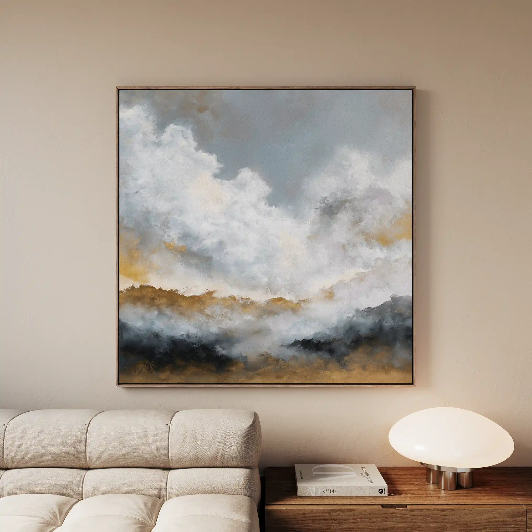 Abstract 1095 Canvas Art 60 x 60 cm / Black