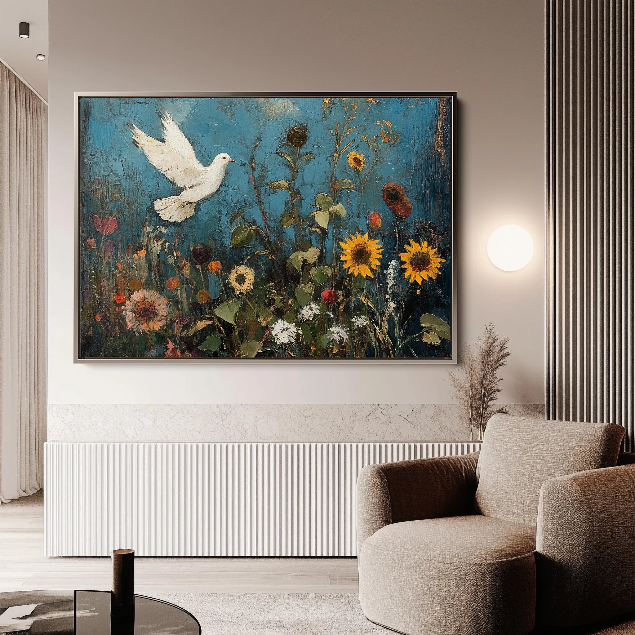 Floral 1095 Canvas Art 18" x 24" / 45 x 60 cm / Black