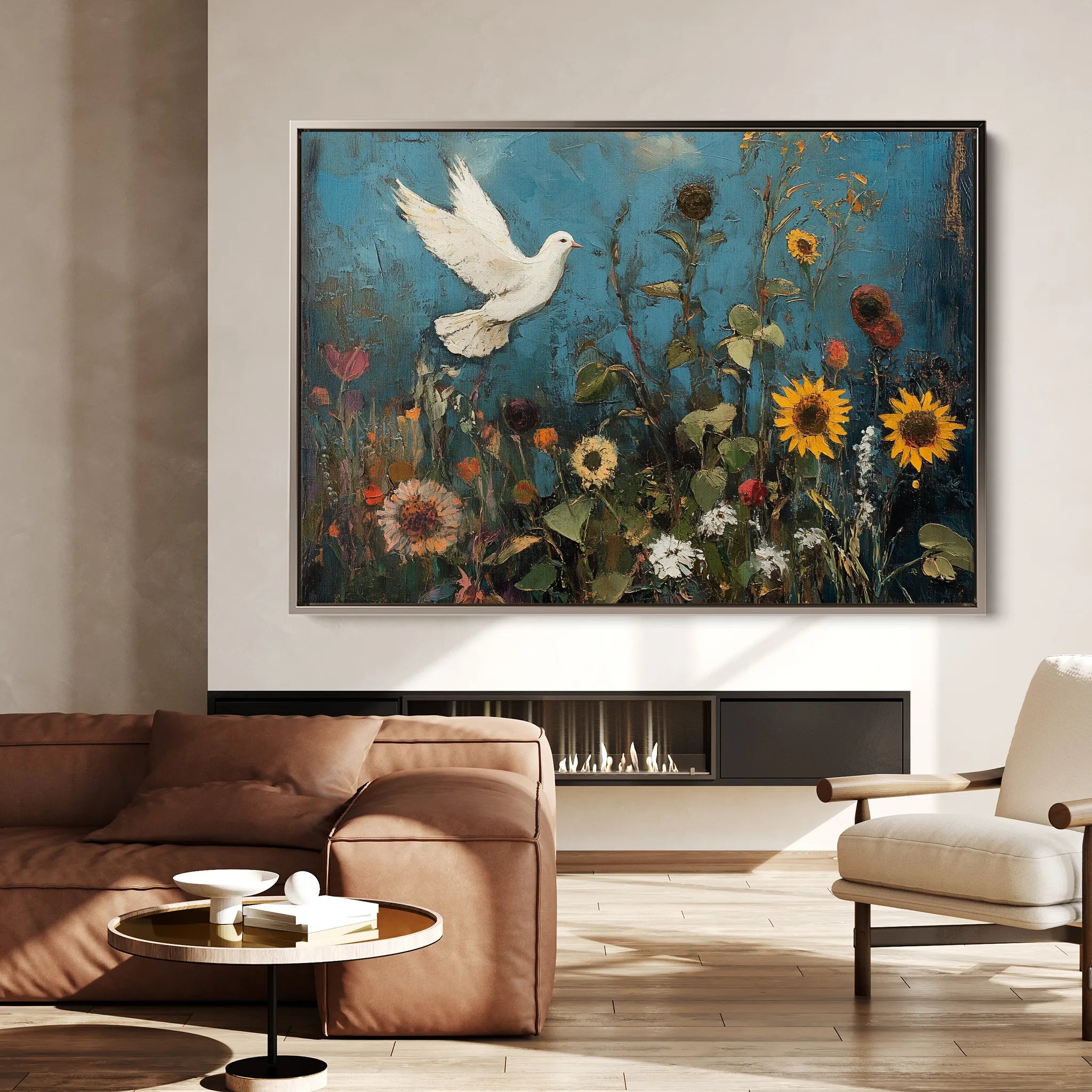 Floral 1095 Canvas Art 18" x 24" / 45 x 60 cm / Black