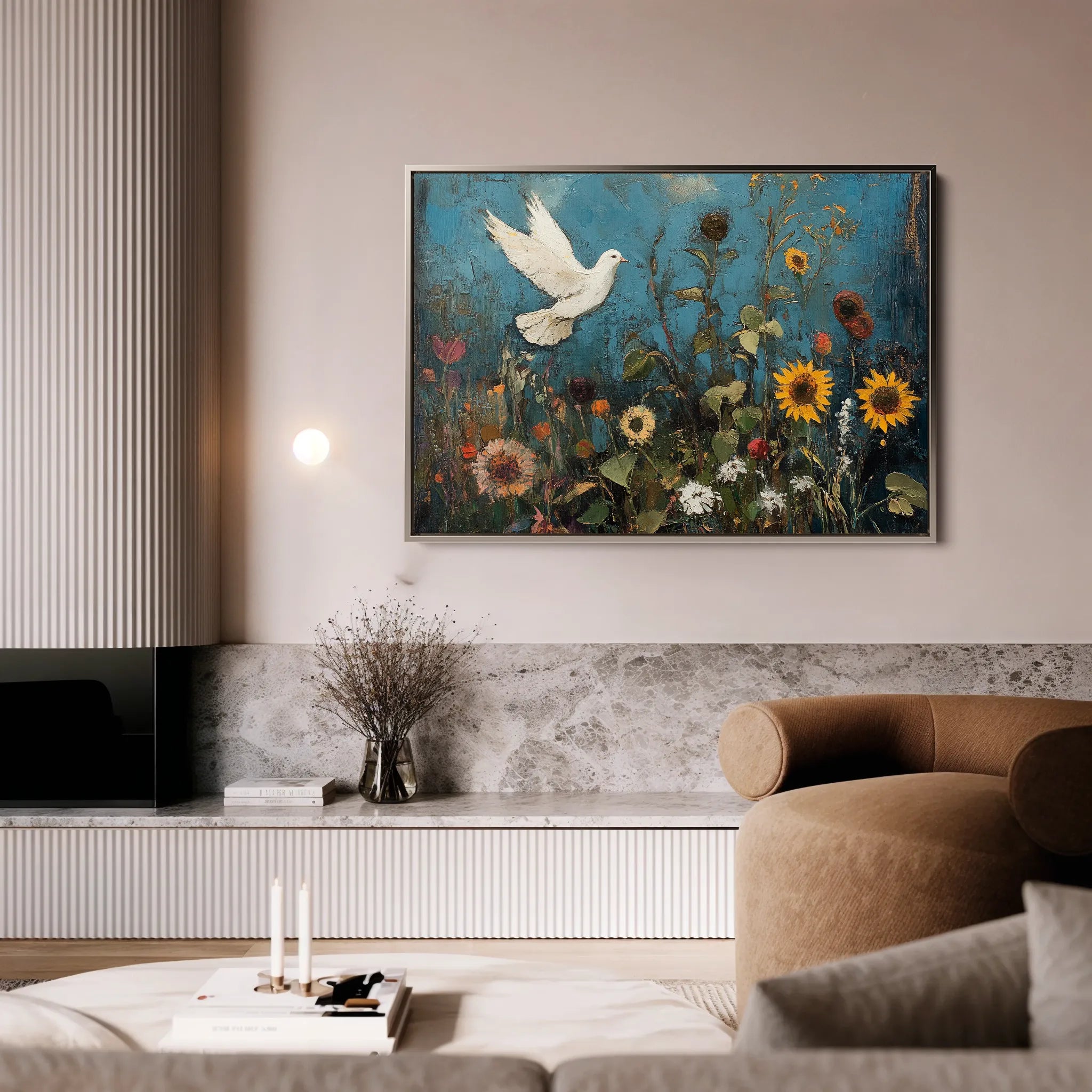 Floral 1095 Canvas Art 18" x 24" / 45 x 60 cm / Black