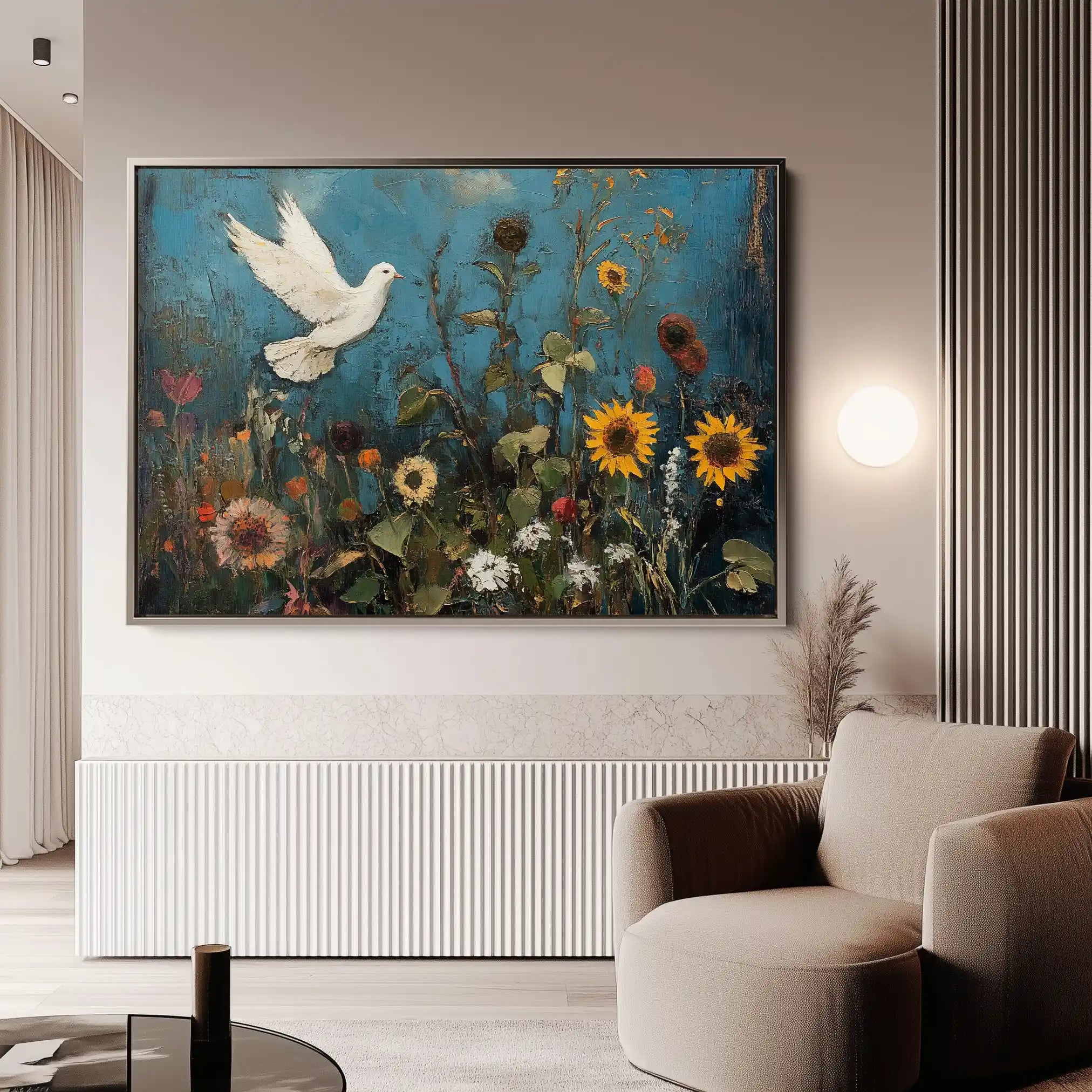 Floral 1095 Canvas Art 60 x 40 cm / Black