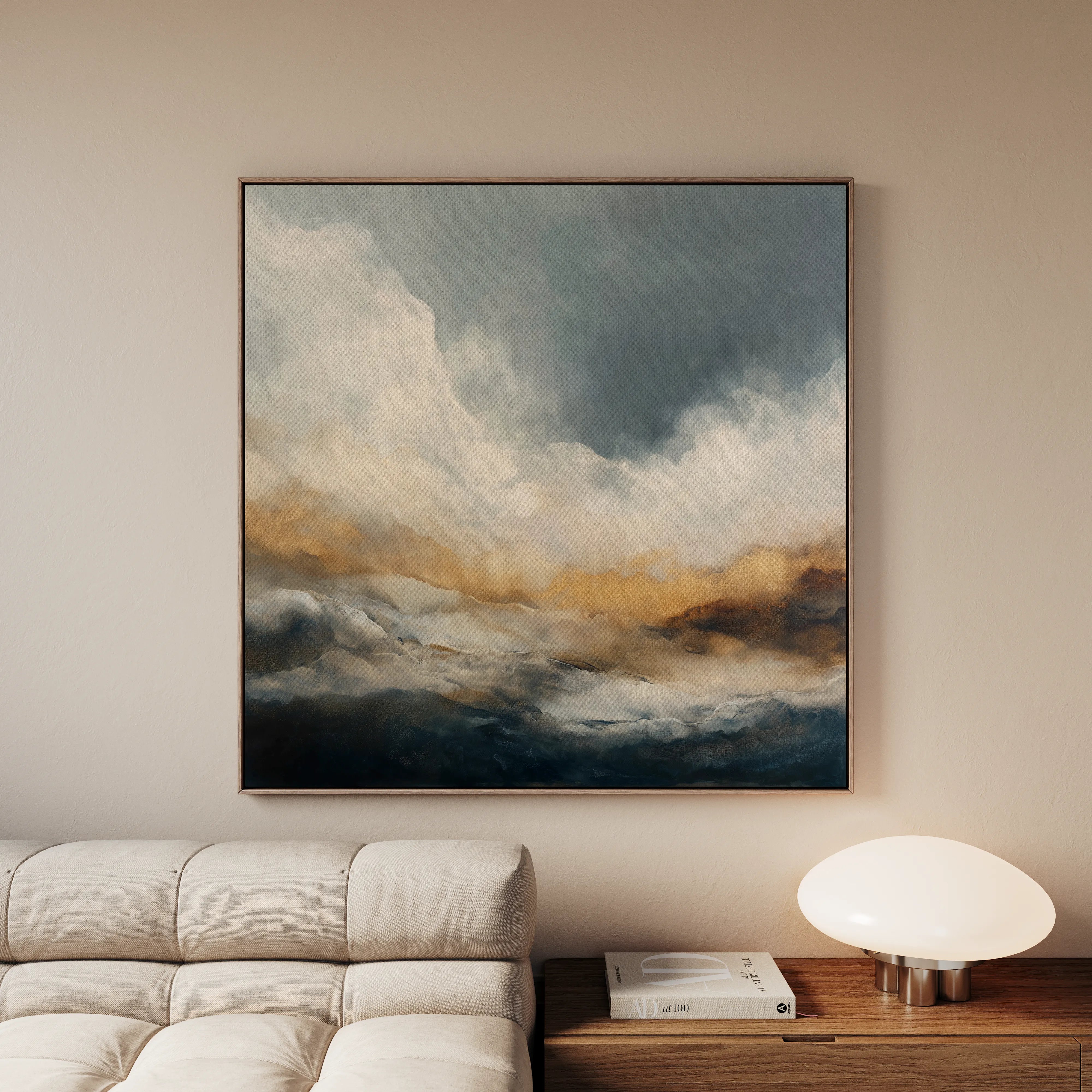 Abstract 1096 Canvas Art 16" x 16" / 40 x 40 cm / Black