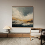Abstract 1096 Canvas Art 16" x 16" / 40 x 40 cm / Black