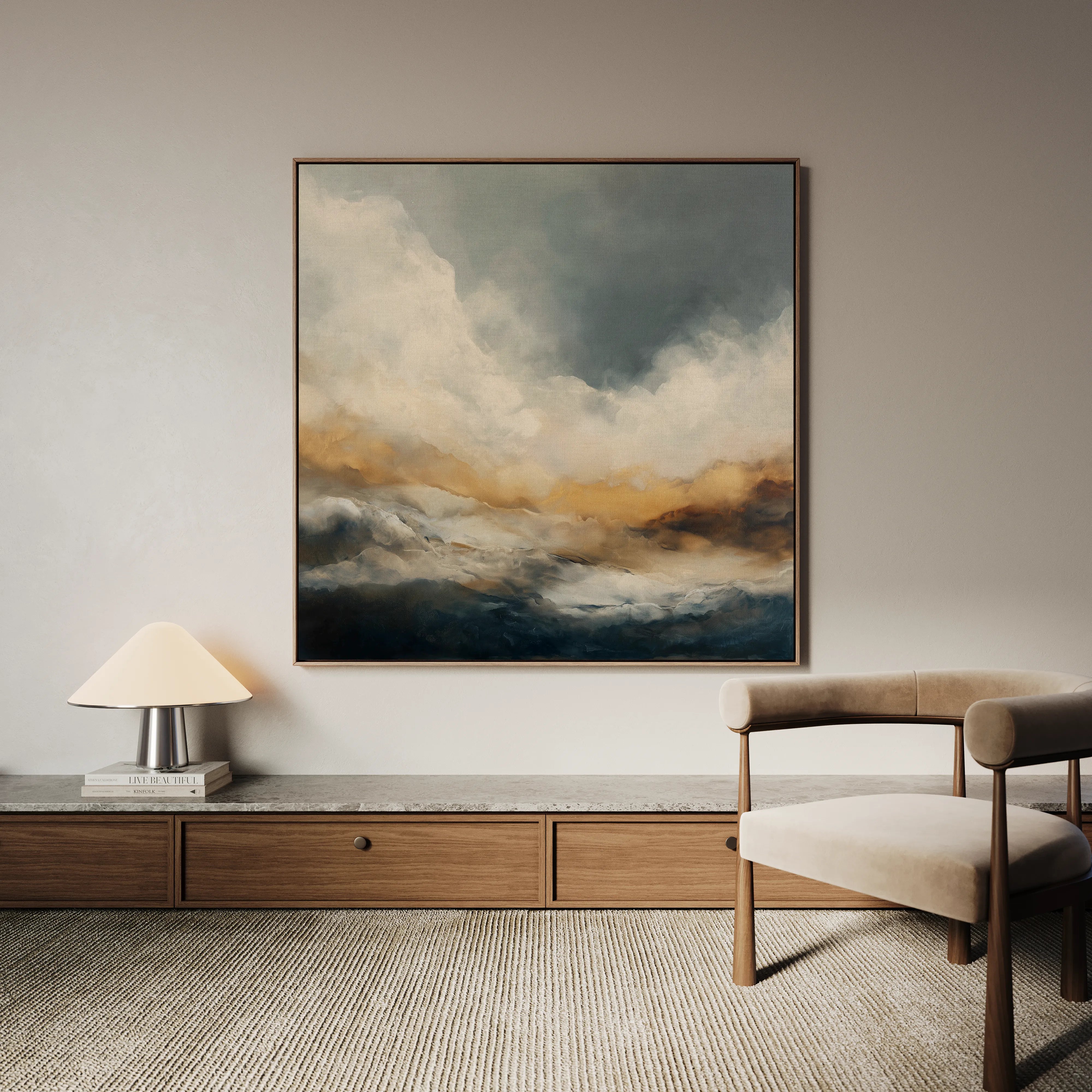 Abstract 1096 Canvas Art 16" x 16" / 40 x 40 cm / Black