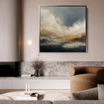 Abstract 1096 Canvas Art 16" x 16" / 40 x 40 cm / Black