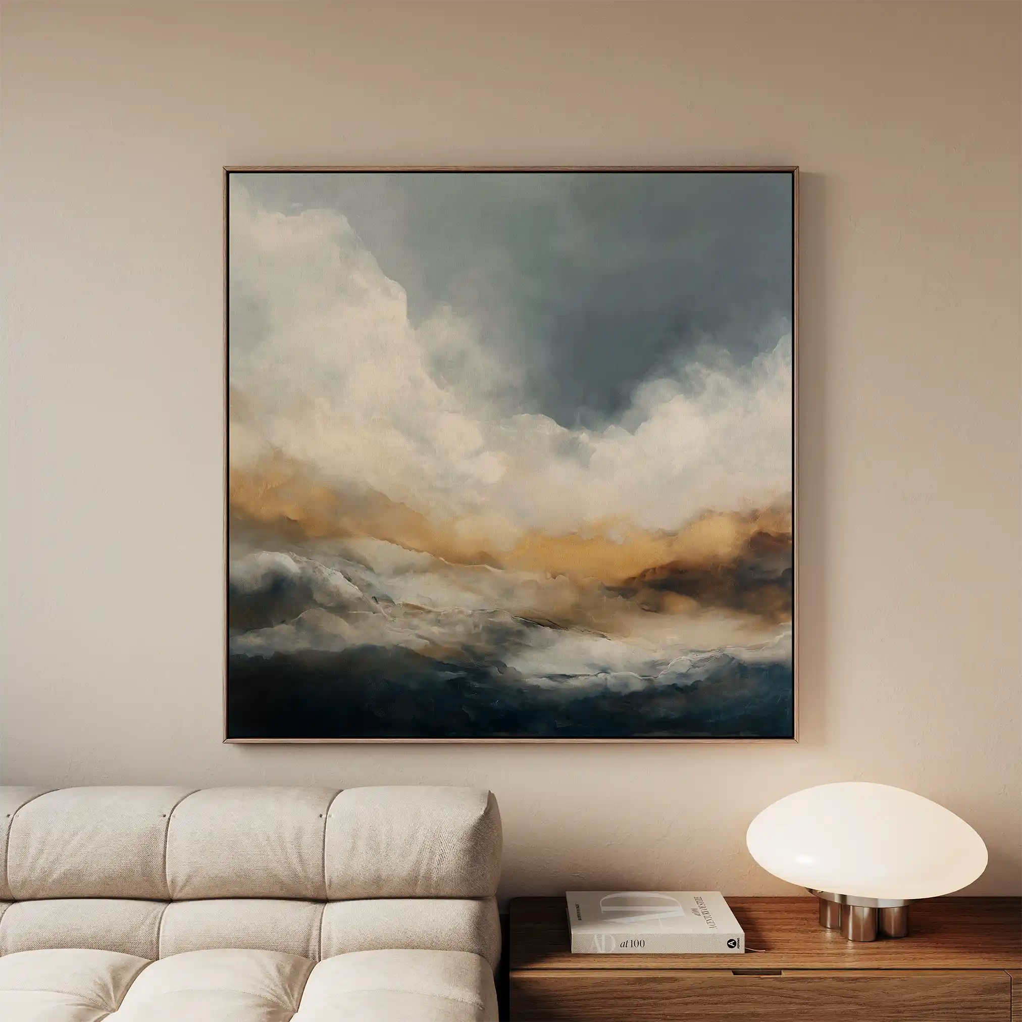 Abstract 1096 Canvas Art 60 x 60 cm / Black
