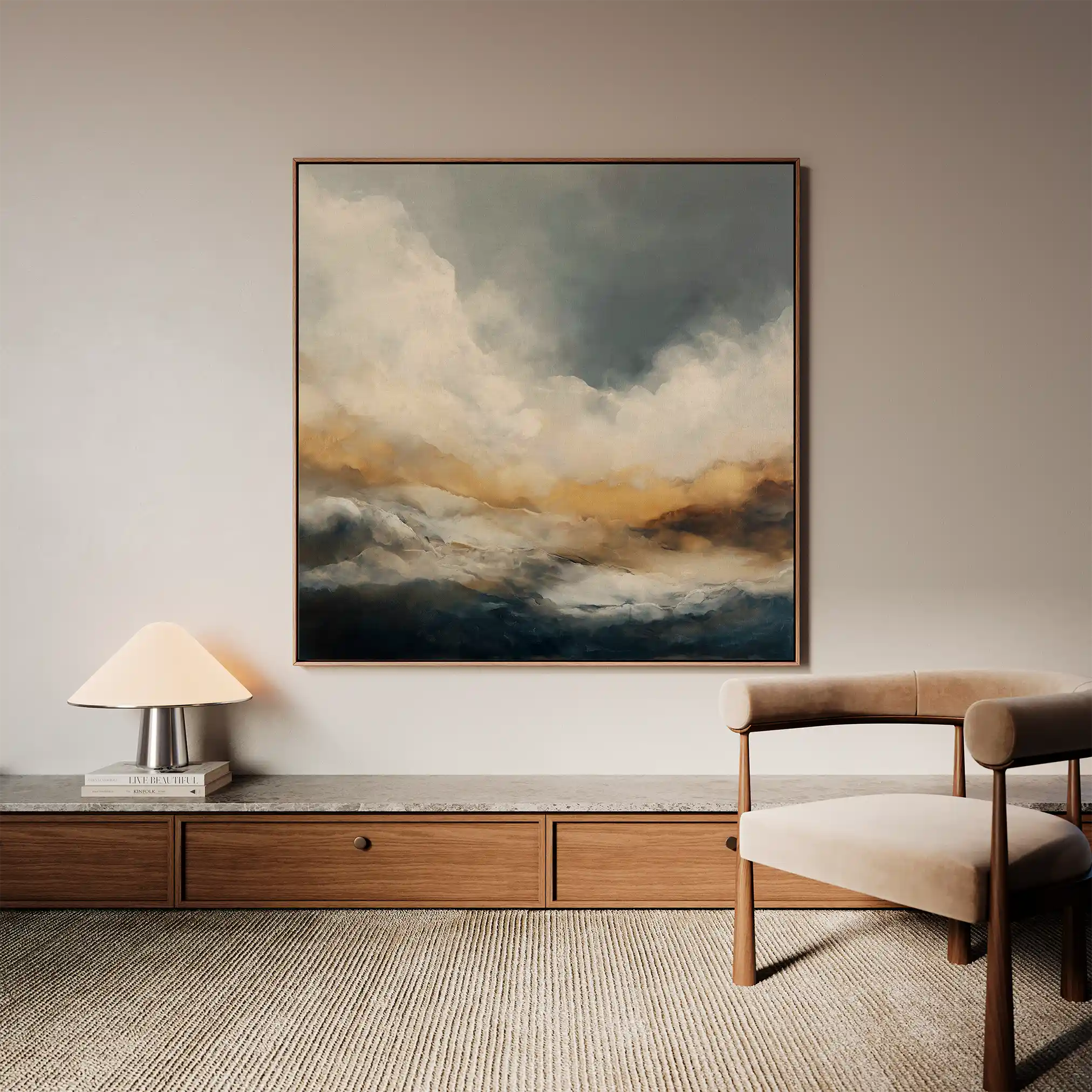 Abstract 1096 Canvas Art 60 x 60 cm / Black