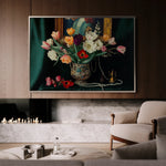 Floral 1096 Canvas Art 18" x 24" / 45 x 60 cm / Black