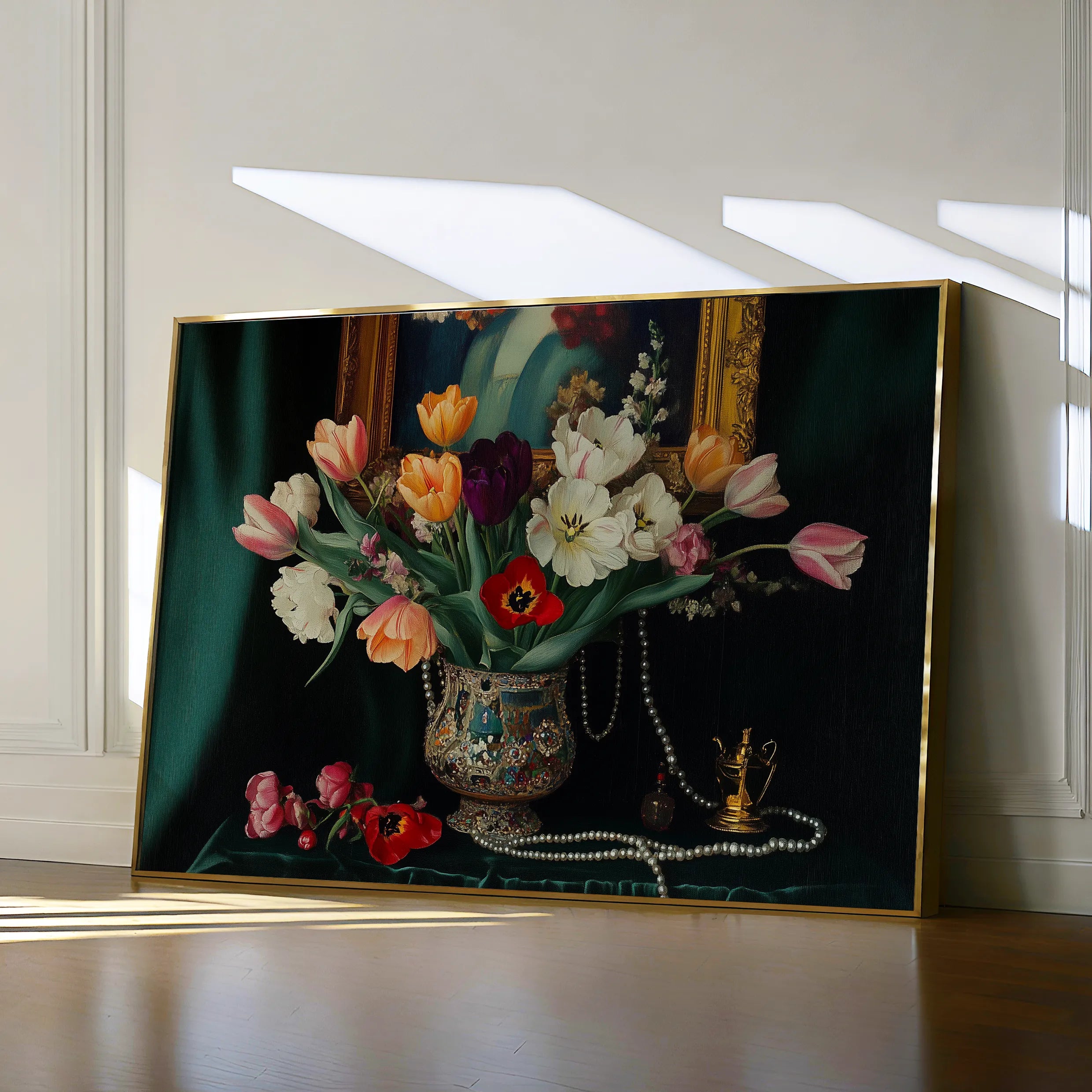 Floral 1096 Canvas Art 18" x 24" / 45 x 60 cm / Black