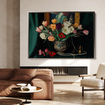 Floral 1096 Canvas Art 18" x 24" / 45 x 60 cm / Black