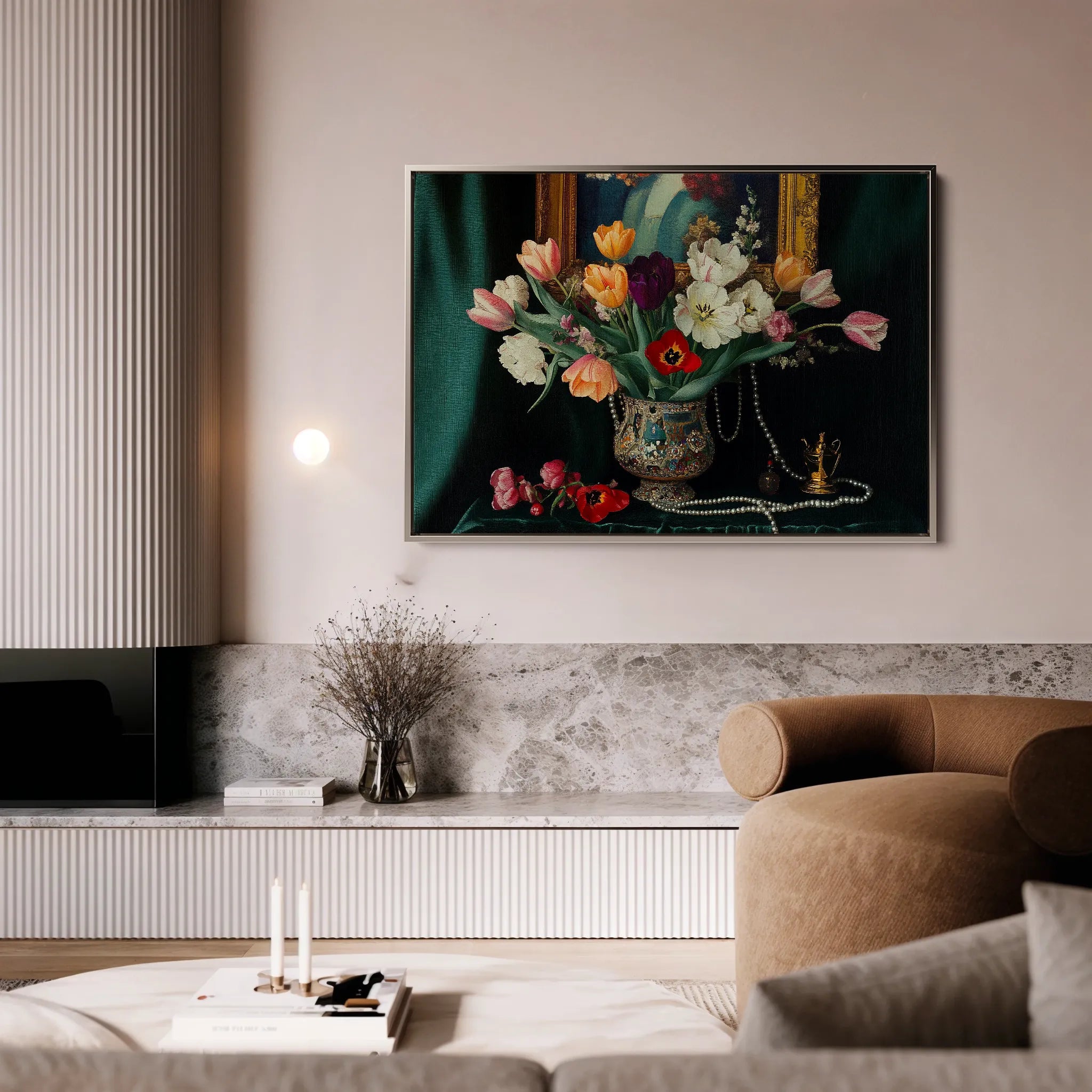 Floral 1096 Canvas Art 18" x 24" / 45 x 60 cm / Black