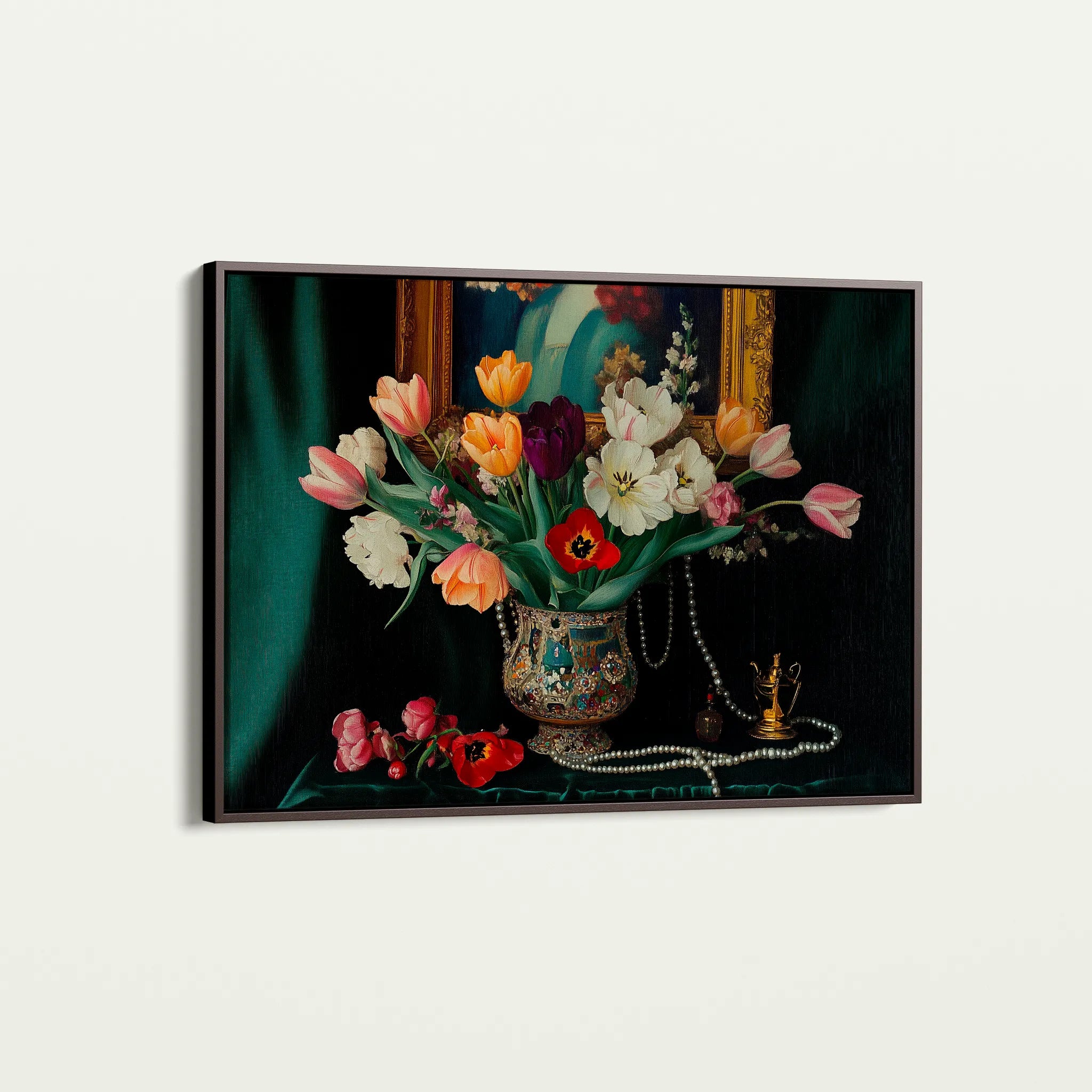 Floral 1096 Canvas Art 18" x 24" / 45 x 60 cm / Black