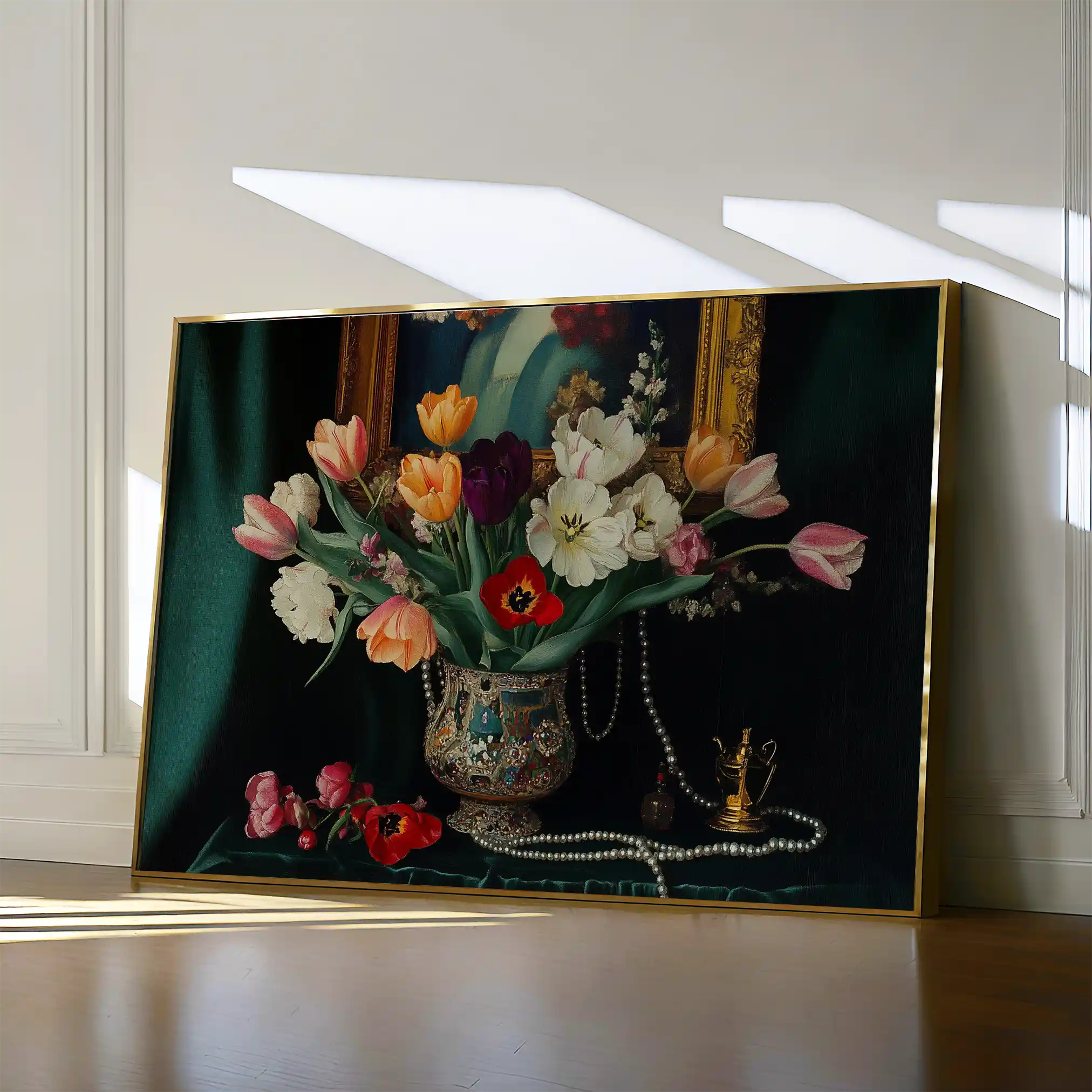 Floral 1096 Canvas Art 60 x 40 cm / Black